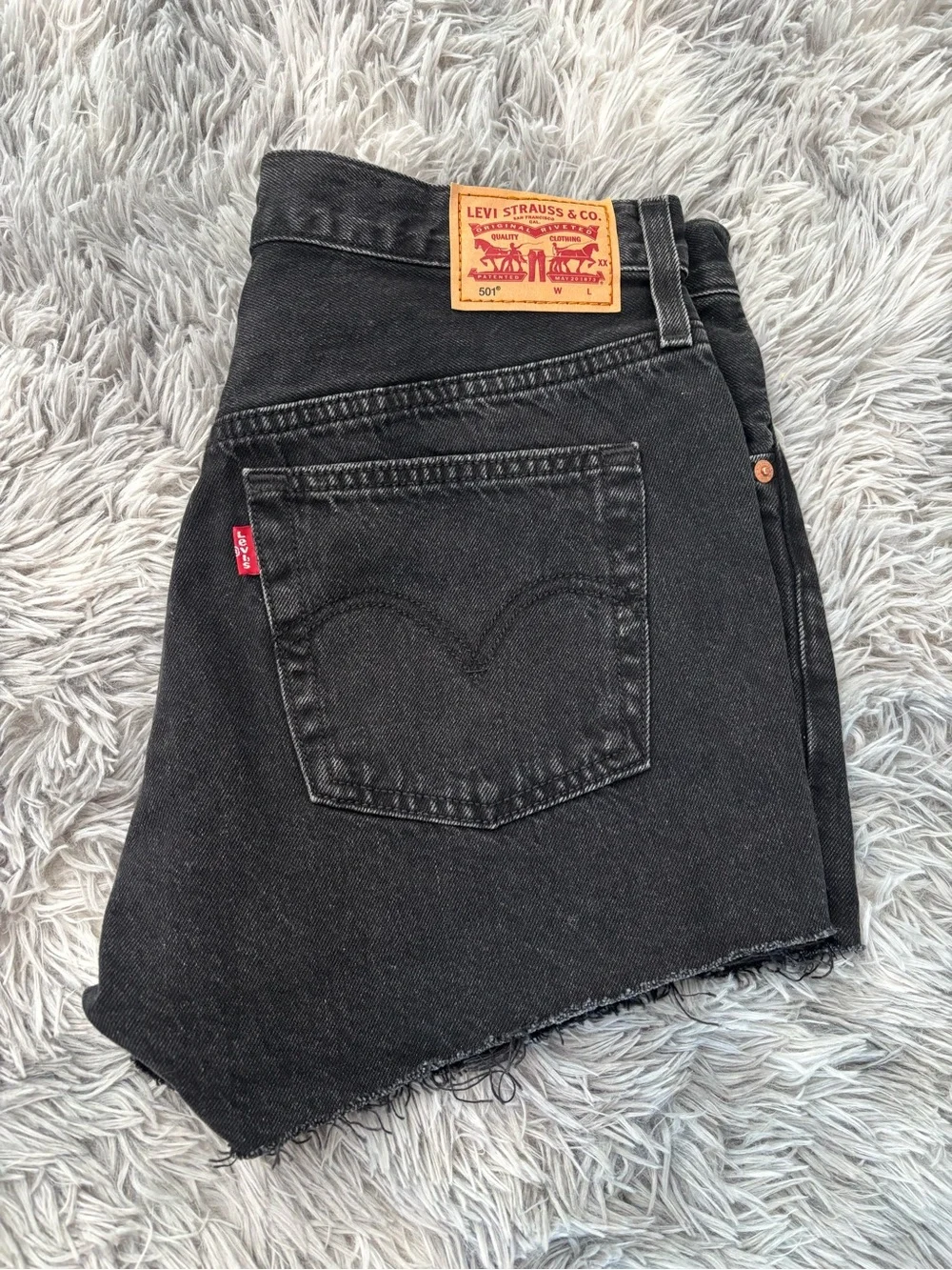 Levi's Black Denim Cutoff Mini Skirt